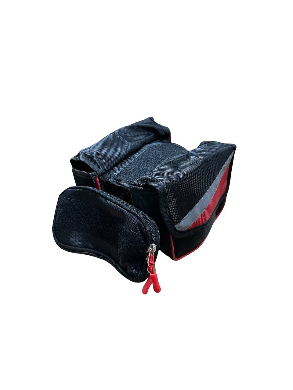 תיק שלדה לאופניים עם מקום לטלפון – black-red