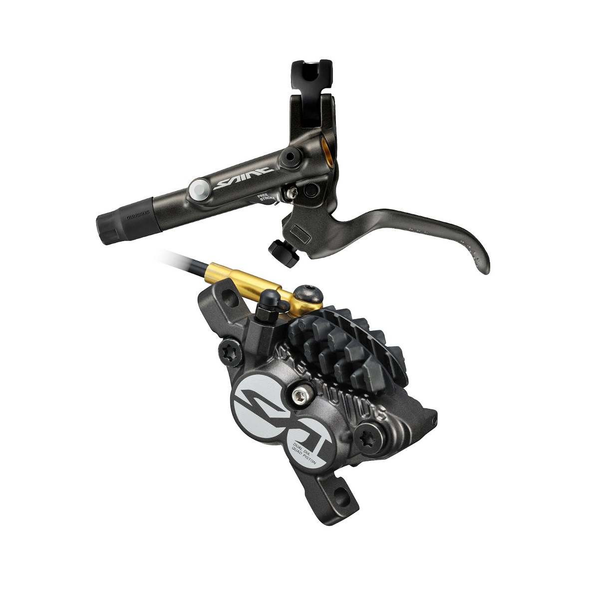 Shimano (820) Saint Disc Brake Rear Assembled (Caliper, Lever, Pad, Hose, Adapter) w/o Rotor